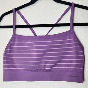 Patagonia purple striped lightweight yoga sports bra Size large